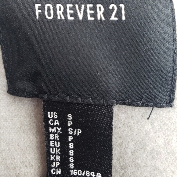 Forever 21 Gray Long Sleeve Asymmetrical Zipper Foldover Collar Sz S - Picture 6 of 7